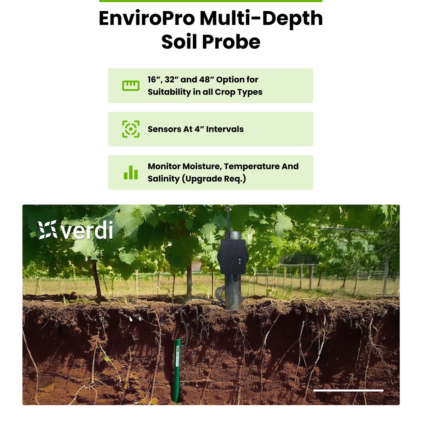 Verdi Multi-Depth Soil Moisture Kit | Affordable Wireless Sensor & Software